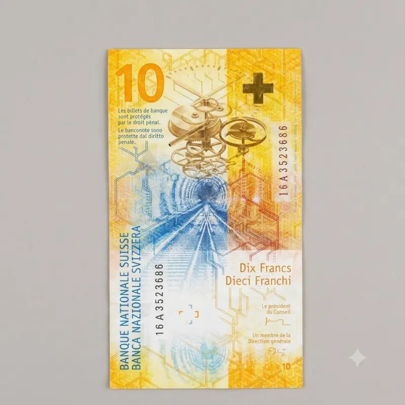 Fake 10 CHF Swiss Franc Bills