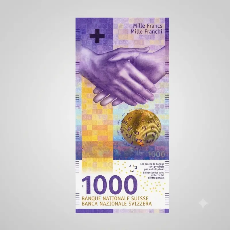 Fake 1000 CHF Swiss Franc Bills