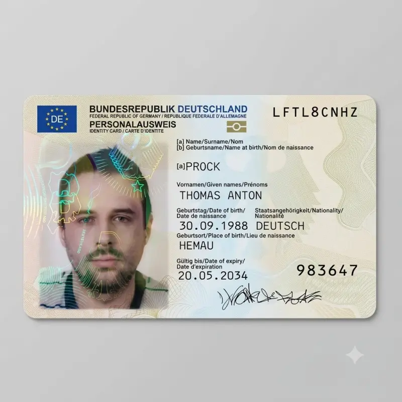 German Fake Scannable ID Card