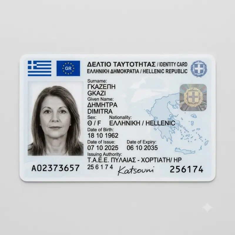 Greece Fake Scannable ID Card