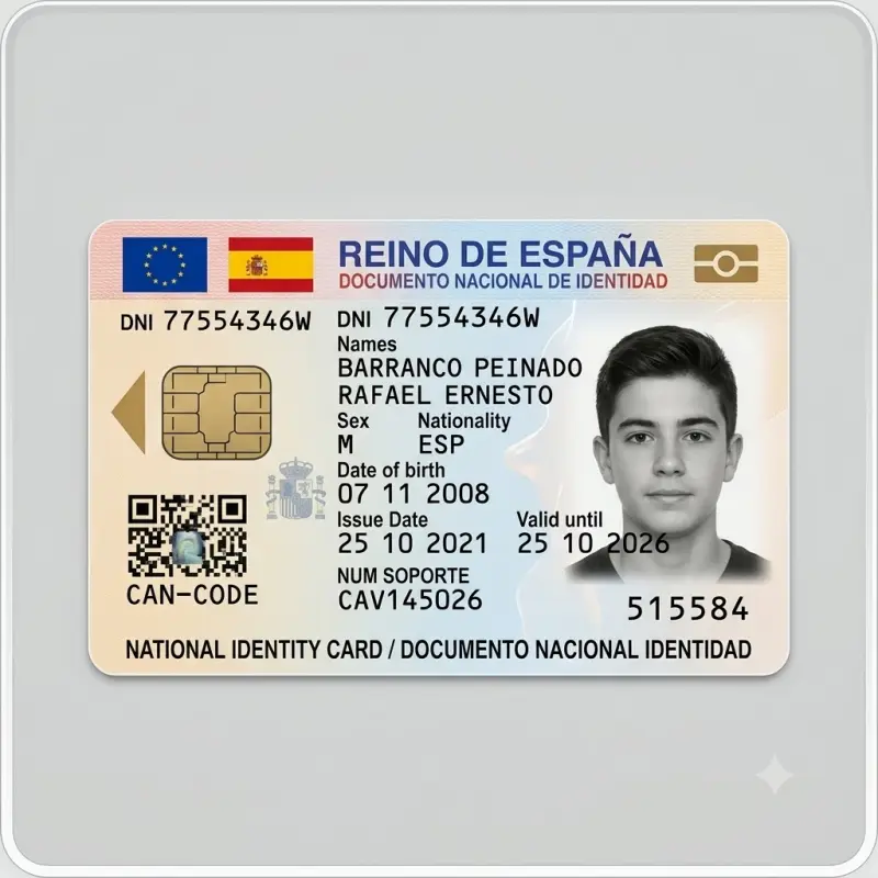 Spain Fake Scannable ID Card