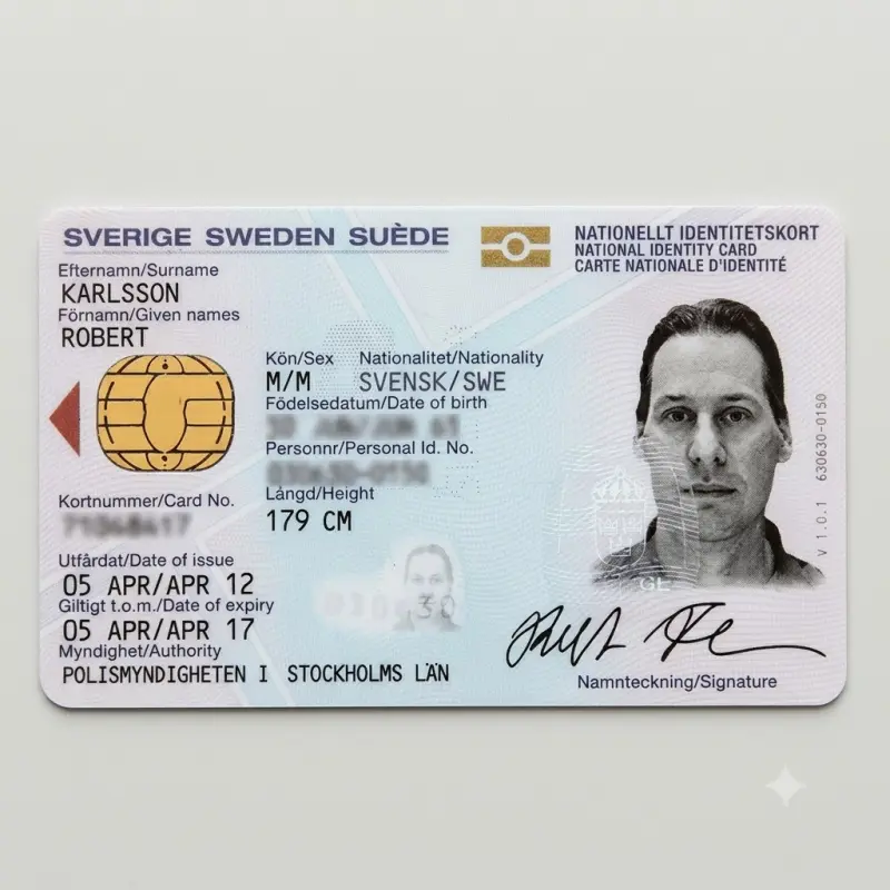 Swedish Fake Scannable ID Card